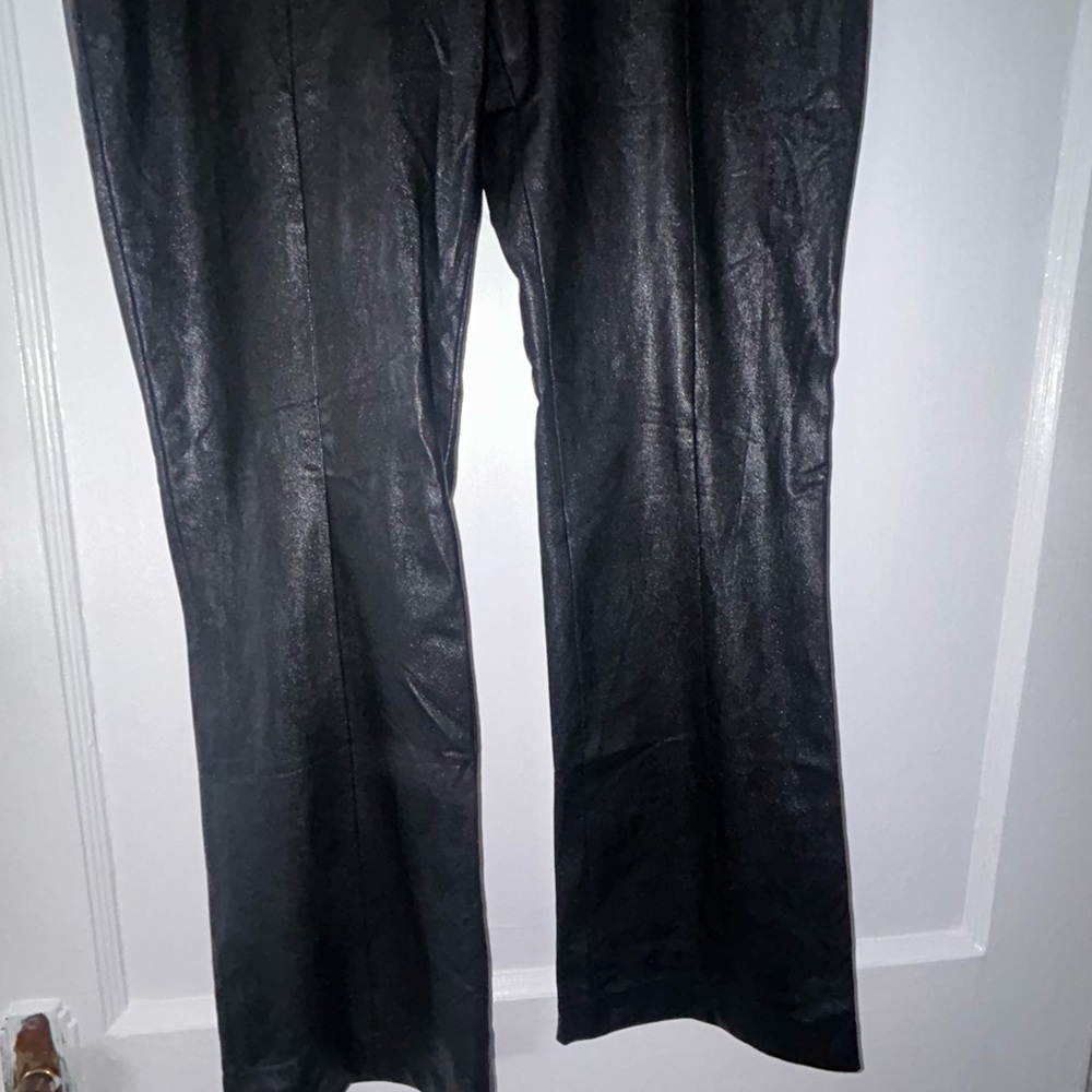 Womens Amanda Uprichard Faux Leather cropped Pants black NWT sz SM inseam 26” - Picture 2 of 13